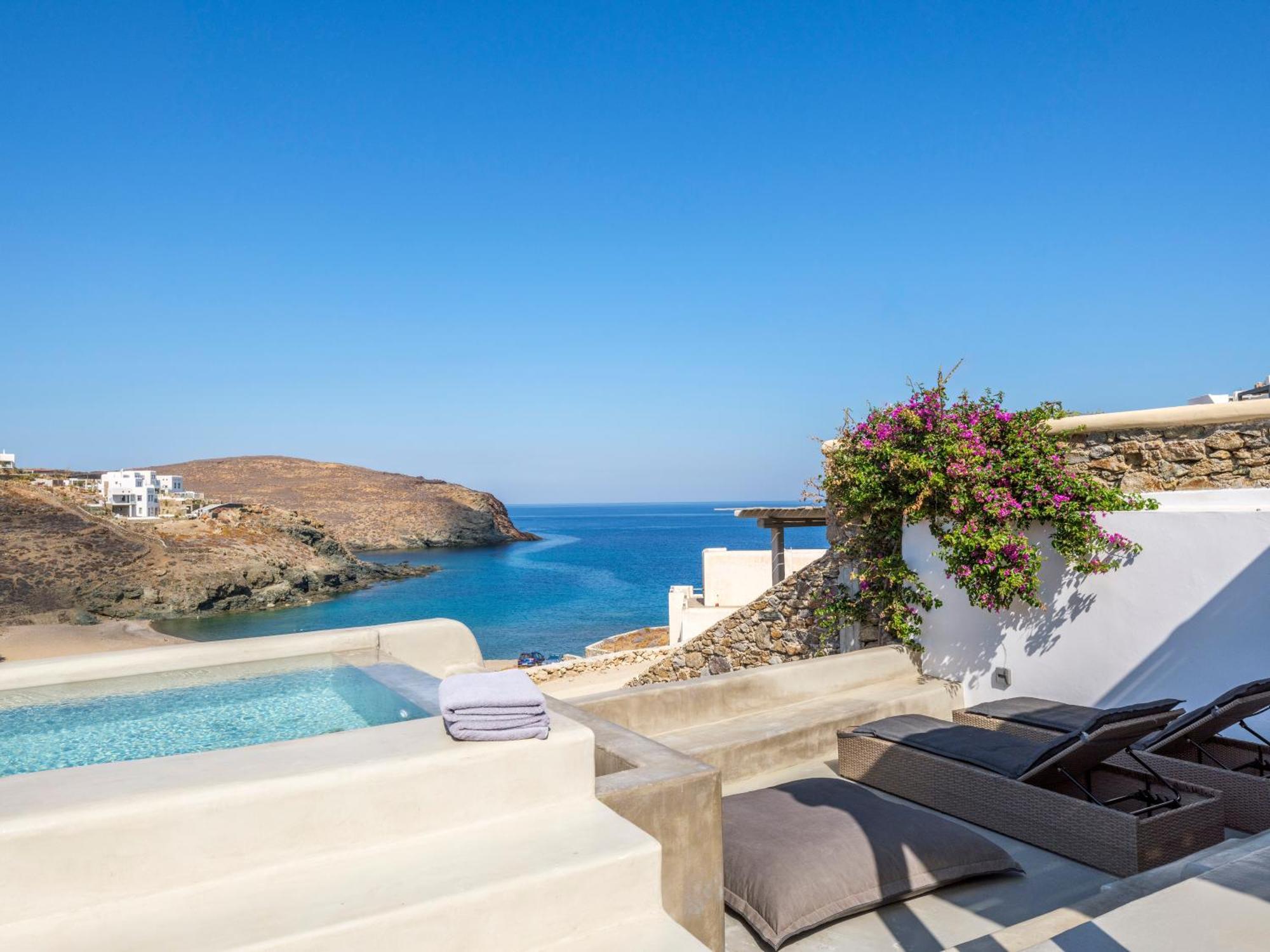Sea Rock & Sky Private Mykonos Residence Merchia Beach Exterior photo