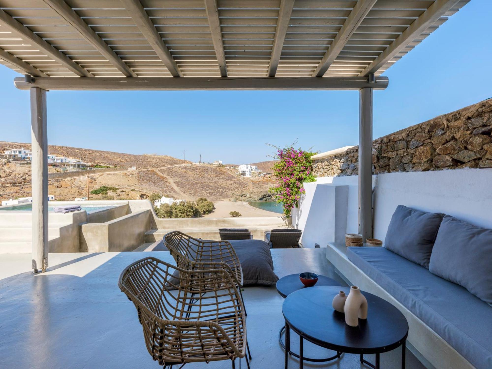 Sea Rock & Sky Private Mykonos Residence Merchia Beach Exterior photo