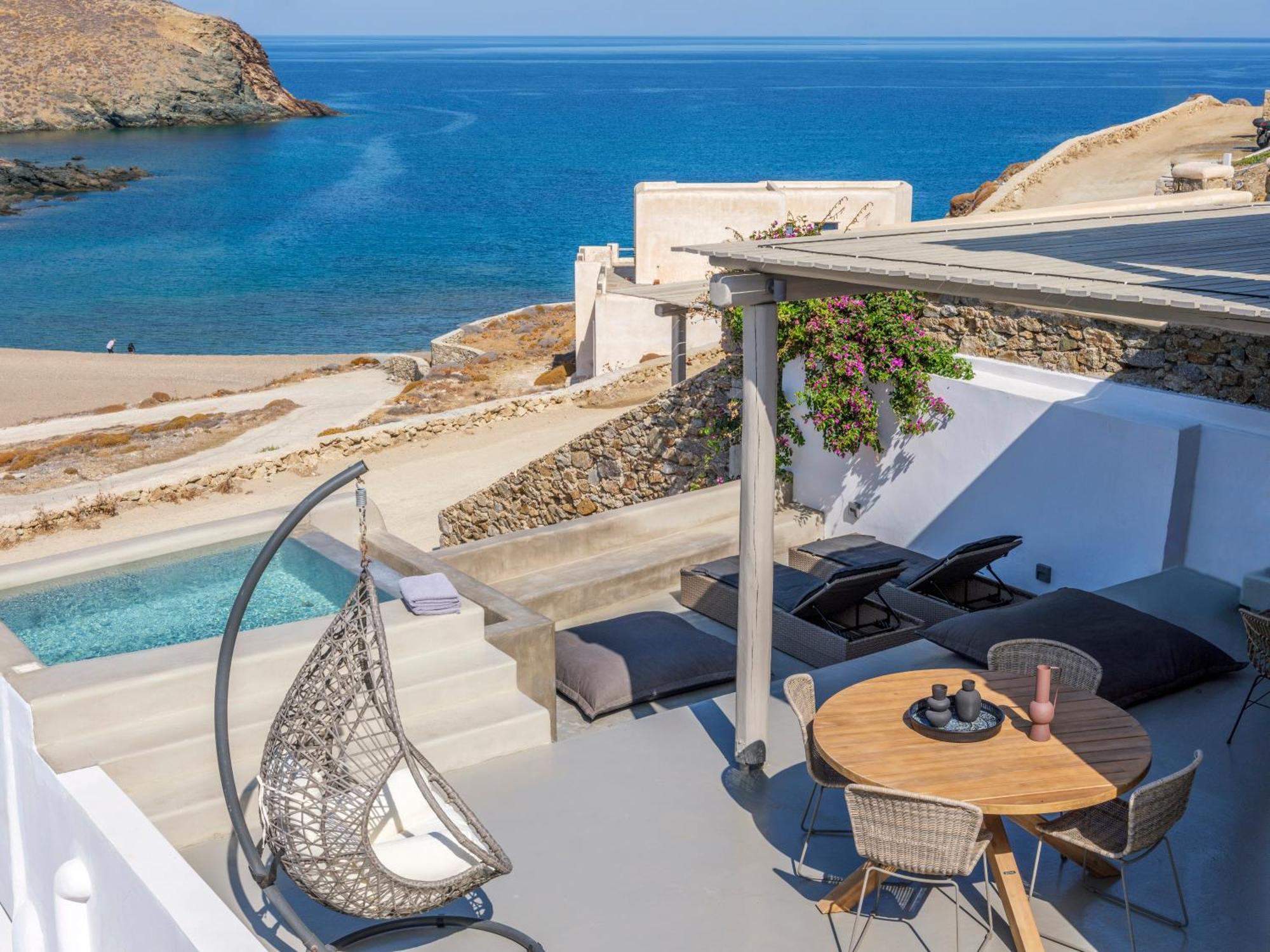 Sea Rock & Sky Private Mykonos Residence Merchia Beach Exterior photo