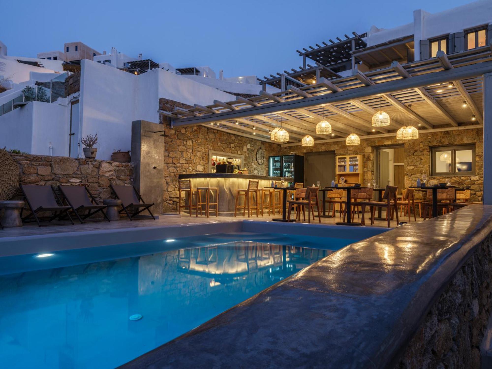 Sea Rock & Sky Private Mykonos Residence Merchia Beach Exterior photo