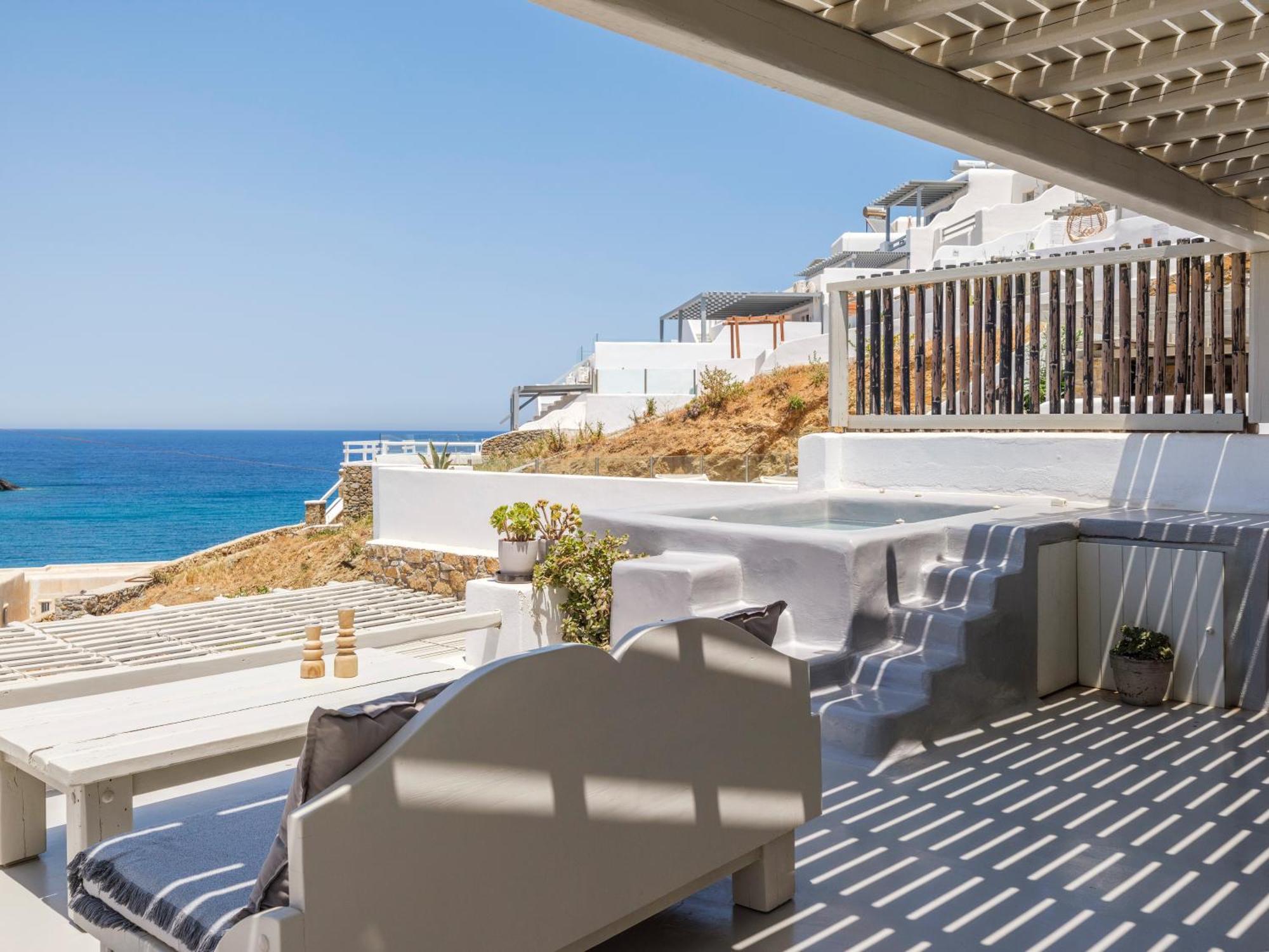 Sea Rock & Sky Private Mykonos Residence Merchia Beach Exterior photo