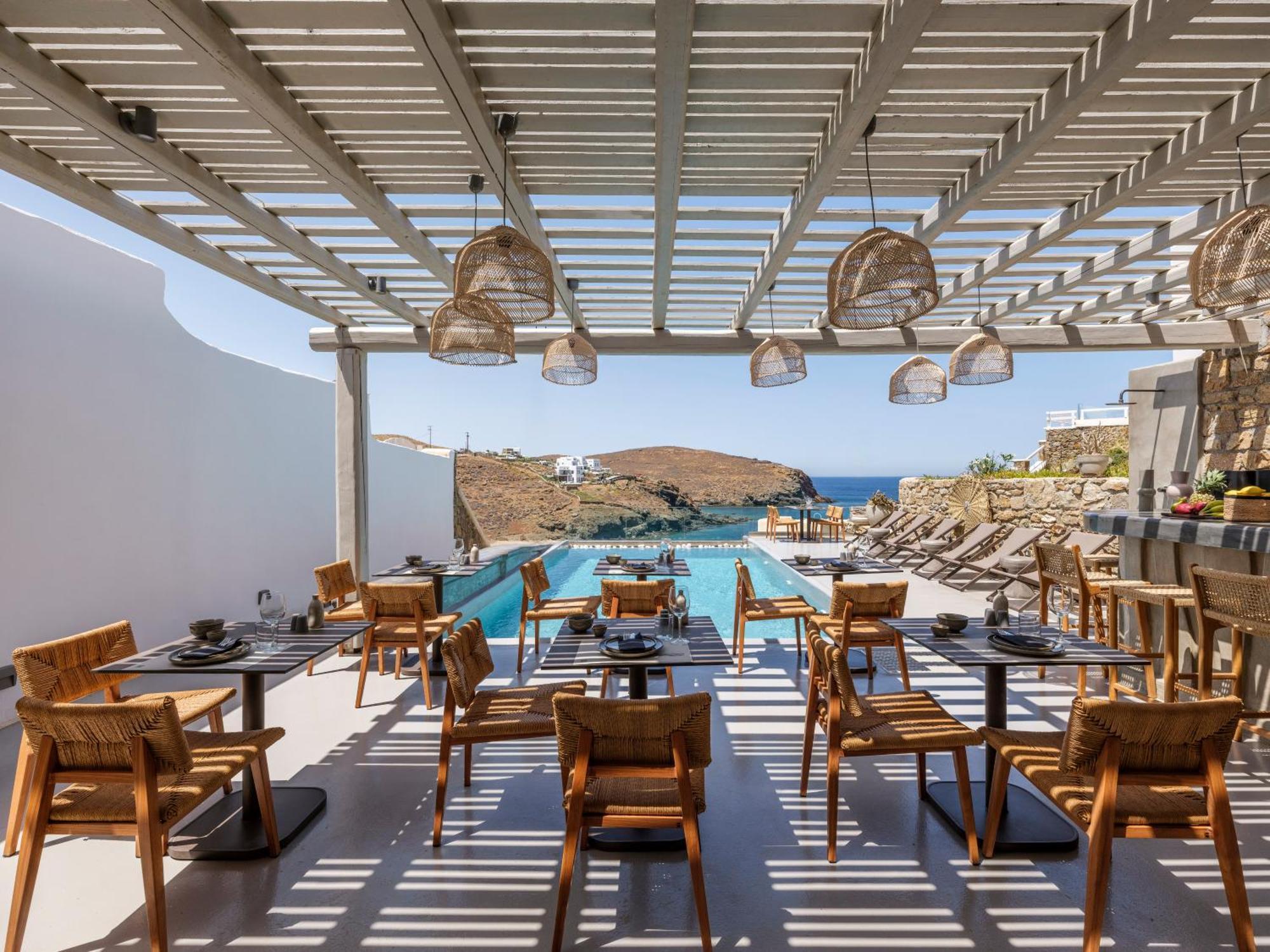 Sea Rock & Sky Private Mykonos Residence Merchia Beach Exterior photo
