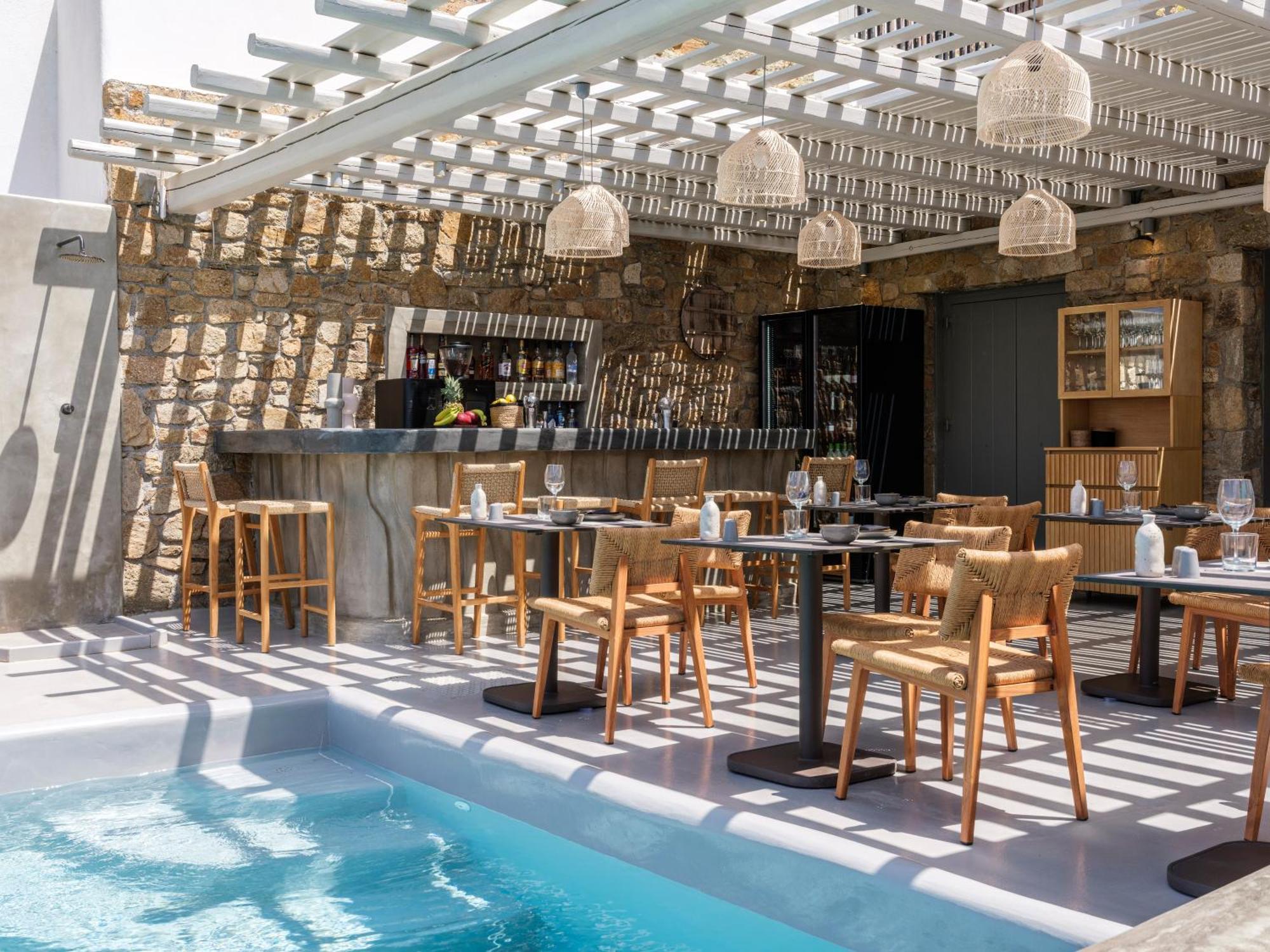 Sea Rock & Sky Private Mykonos Residence Merchia Beach Exterior photo