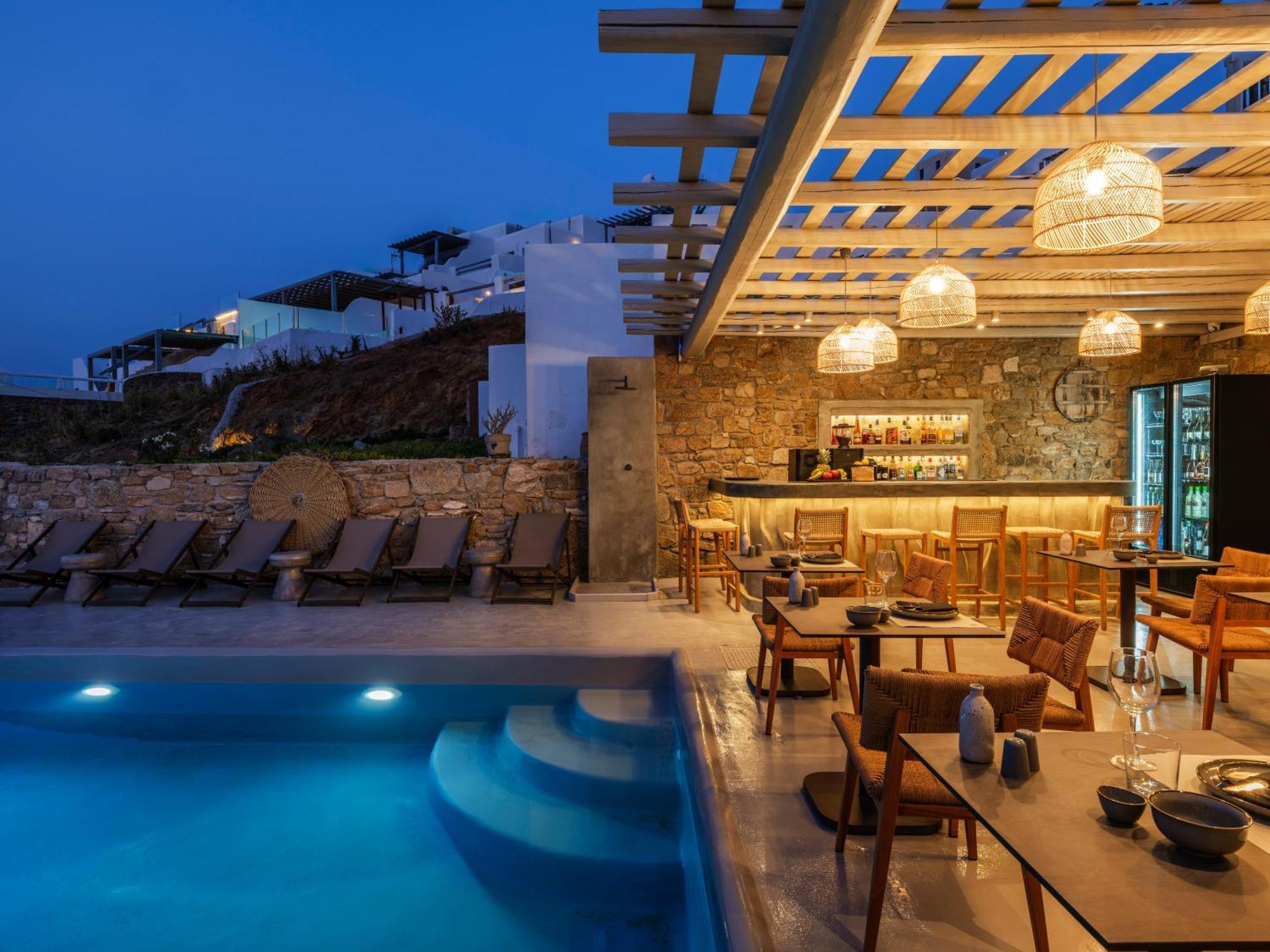Sea Rock & Sky Private Mykonos Residence Merchia Beach Exterior photo