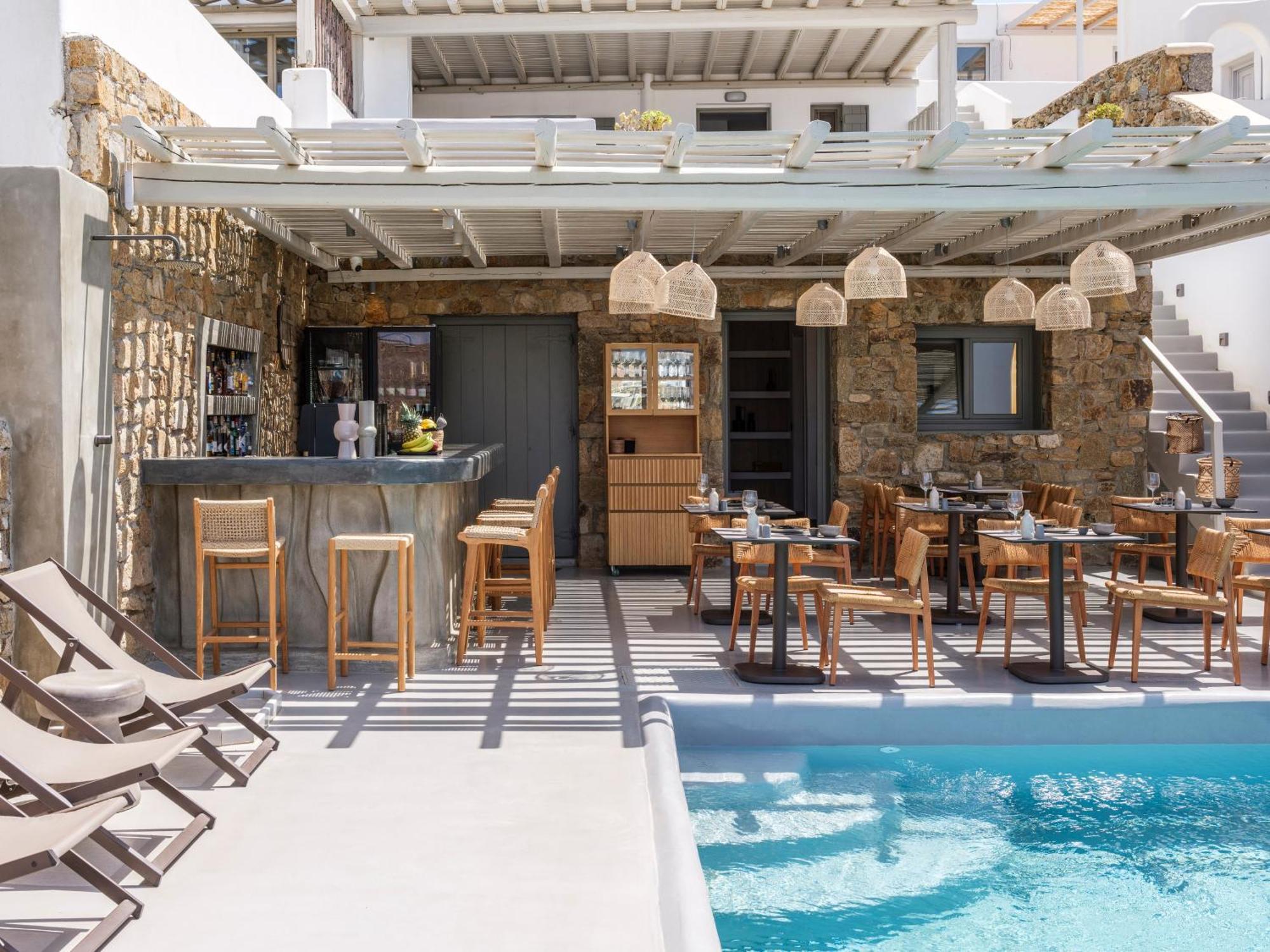 Sea Rock & Sky Private Mykonos Residence Merchia Beach Exterior photo