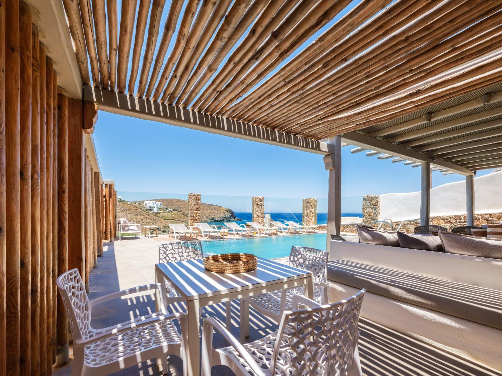 Sea Rock & Sky Private Mykonos Residence Merchia Beach Exterior photo