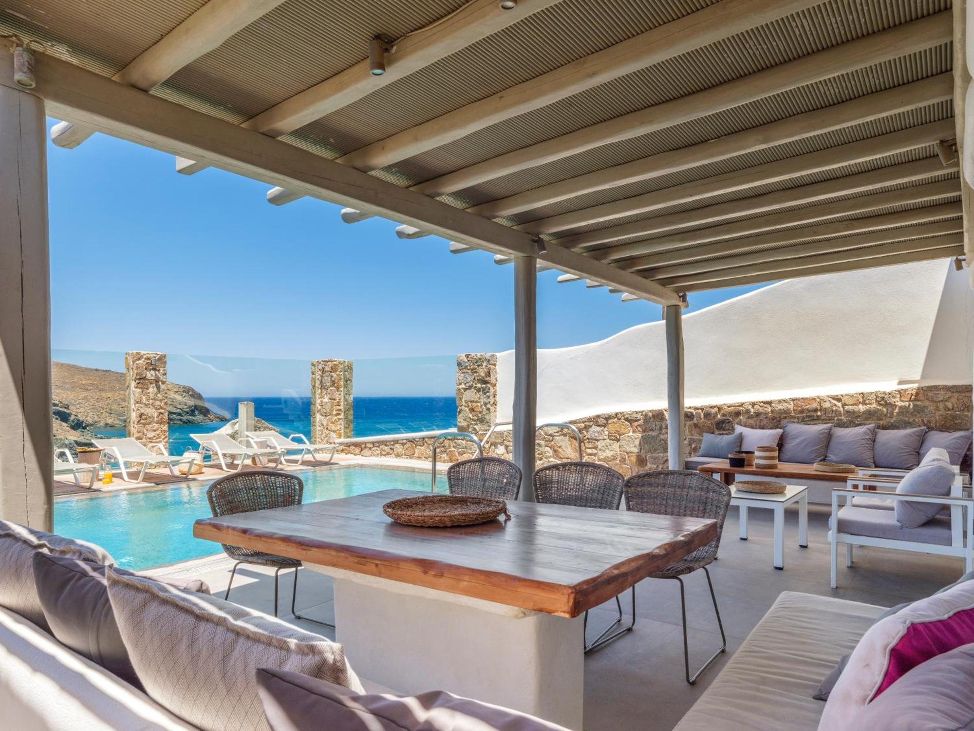 Sea Rock & Sky Private Mykonos Residence Merchia Beach Exterior photo